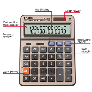 Foska calculadora 14 chữ số năng <span class=keywords><strong>l</strong></span>ượng mặt trời và pin văn phòng máy tính máy tính để bàn máy tính khoa học cho sinh viên - Product Image 3