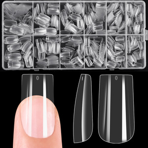 Vente en gros d'usine : 600 <span class=keywords><strong>faux</strong></span> <span class=keywords><strong>ongles</strong></span> en acrylique souple, transparents, taille moyenne, 12 tailles différentes pour extensions d'<span class=keywords><strong>ongles</strong></span> - Product Image 3
