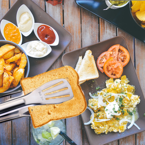 Steak Clamps Pizza Clip Fisch greifer SUS 304 Edelstahl <span class=keywords><strong>Burger</strong></span>, Eier, Steak Pfannkuchen Food Tong - Product Image 6