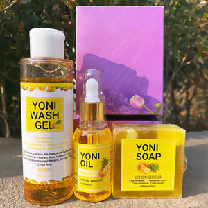 مجموعة منتجات العناية النسائية العشبية الطبيعية OEM لتخفيف الحكة وتضييق المهبل، تشمل جل غسول وزيت وصابون - Product Image 4
