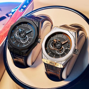 Montre mécanique automatique pour homme BG8601-B German King Speed Series, montre-bracelet de luxe tendance, bracelet en cuir véritable - Product Image 2