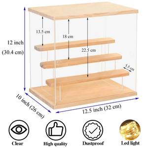 Support d'affichage en bois à 2 niveaux, étagère de rangement pour figurines POP MART the Monsters Lazy Yoga, objets de collection - Product Image 2