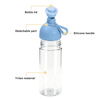 Bouteille d'eau pour enfants de 600 ml avec logo personnalisé, avec poignée, anti-fuite, en plastique, bouteille à boisson pour enfants, gobelet portable pour l'école et le sport, vente en gros