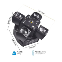 Mini projecteur de scène à tête mobile 4 bras DMX, contrôle sonore, IP65, LED RGBW, laser, stroboscope, faisceau rouge/vert pour discothèques, DJ, fêtes et bars