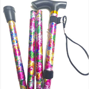 Bâton de marche télescopique en alliage d'aluminium avec embout en caoutchouc, pliable, pour personnes âgées, à une ou quatre pattes - Product Image 5