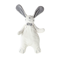 Vente en gros usine/OEM : Doudou apaisant lapin pour nouveau-né, jouet en peluche en polyester, unisexe, sûr pour la bouche