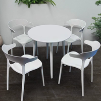 Table et chaises de jardin modernes, imperméables, en acier inoxydable, confortables et pliables - Ensemble de 4 pièces