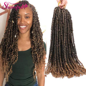 Tresses de cheveux en crochet passion de 18 pouces pour femmes, 20 brins de tressage synthétique en fibre <span class=keywords><strong>haute</strong></span> <span class=keywords><strong>température</strong></span>, tresses nubiennes rebondissantes torsadées - Product Image 6