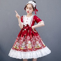 Lolita robes dentelle princesse robe bébé fille volant élégant bergère ral imprimer filles jupes une pièce