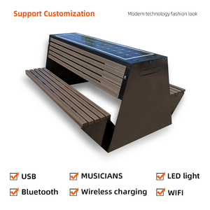 Asiento Inteligente Solar para Parque con Carga Inalámbrica USB, Música, Doble Fila de Asientos, Punto de Acceso WiFi, Banco Largo Solar 2309 Metal Park B 2309 - Product Image 3