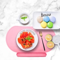 Tapis de table carré moderne en silicone écologique pour enfants, pliable, antidérapant, 41x22cm, couleur personnalisable pour tapis d'alimentation bébé/enfant