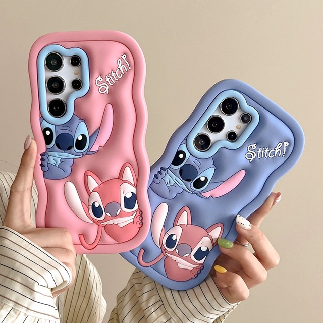 Cartoon 3D Stitch Mobile Phone case for iPhone 11 12 13 14 15 16 Promax samsung S23 S24ultra Silicone Phone Accessories