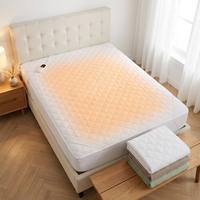 Surmatelas chauffant matelassé à couche d'air, chauffe-lit électrique, contrôle de la température, lavable