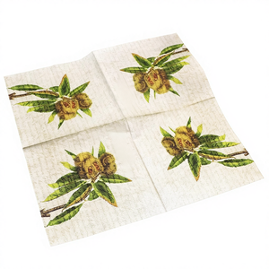 Servilletas de Pulpa de Madera <span class=keywords><strong>Virgen</strong></span> Impresas a Color Personalizadas de Fábrica, Toalla de Papel con Patrón de Castaña Peluda para Fiestas y Restaurantes - Product Image 1