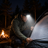 Lampe frontale à détecteur de mouvement K362 XPE X4 COB, rechargeable par USB, lumière rouge, IPX4, bandeau réglable, portée 50m, camping, randonnée