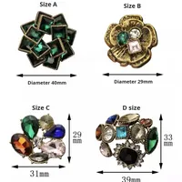 Kancing Rivet Logam Paduan Seng Kustom dengan Lapisan Enamel Warna Hitam Merah Biru Dongker Merah Muda Hijau Emas Tembaga Antik Kristal Berlian