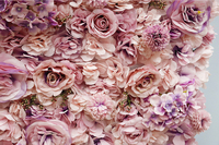 Panneau mural de fleurs artificielles en soie rose, toile de fond florale pour cérémonies de mariage, douches nuptiales, fêtes d'anniversaire, cabines photo