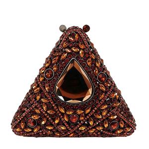 Bolso de Noche Triangular Mini para Mujer con Pedrería, Brillante, con Cristales de Diamante, Cadena Desmontable, para Fiesta o Cóctel - Product Image 4