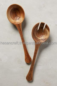 Cuchara antiadherente de madera 100% Natural para servir y cocinar, herramientas de cocina, madera clásica, uso para Hotel y restaurante - Product Image 5