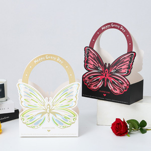 Caja de Regalo con Lazo de Flores para el Día de la Madre, Romántica, Ligera, con Impresión de Color Fijo y Asa, Venta al Por Mayor - Product Image 1