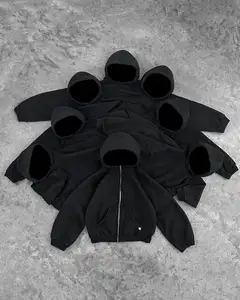 Yingling oversized cotton hoodie 600gsm true to size cropped zip hoodie custom puff crop top baggy hoodie men
