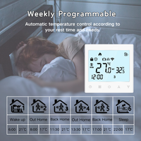 Termostato de Calefacción por Suelo Radiante Eléctrico de 16A con Control de Temperatura Digital Inteligente por WiFi y Sensor Externo para el Hogar