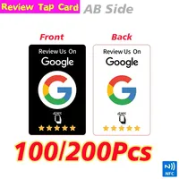Tarjeta RFID con Código QR Programable para Redes Sociales, Tarjeta NFC para Reseñas de Google