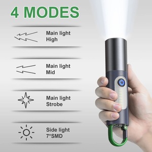 <b>Mini</b> Flashlight LED Rechargeable Aluminum Alloy 4 Modes Camping Light Portable Outdoor Use - Product Image 1