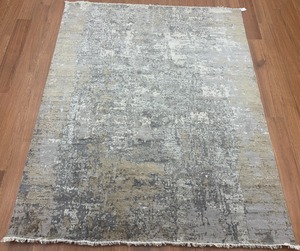Alfombra Moderna Abstracta Gris Dorado, Alfombra de Lujo Contemporánea para Sala de Estar, Alfombra Grande y Suave para Piso, Alfombra Moderna Boho - Product Image 1