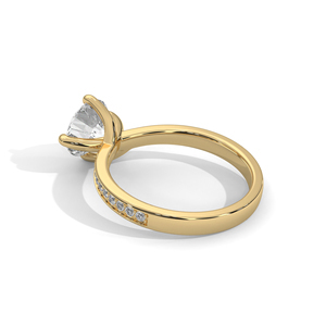 Excelente Precio, Anillo RAAMAA para Mujer, Moderno, Oro Amarillo de 10k y 14k, Diamantes Cultivados en Laboratorio, Claridad VS VVS, Corte Brillante, para Bodas - Product Image 2
