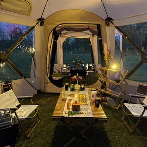 Carpa <span class=keywords><strong>de</strong></span> Camping Hexagonal <span class=keywords><strong>de</strong></span> 360 cm, Carpa <span class=keywords><strong>de</strong></span> Comedor Impermeable con Revestimiento <span class=keywords><strong>de</strong></span> PU Oxford 300D <span class=keywords><strong>para</strong></span> 8-11 <span class=keywords><strong>Personas</strong></span> - Product Image 4