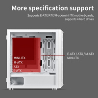 Boîtier PC de jeu ATX SNOWMAN CS041EATX Mid Tower avec ventilateur ARGB de 120 mm, porte battante, panneau frontal en verre trempé, synchronisation avec la carte mère