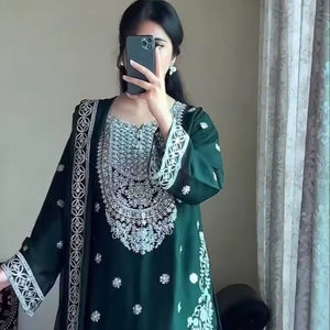 New Collection Ramdev Trading Designer Party Wear Modern Quick Dry Look Beautiful Faux Georgette Fancy <b>Kurta</b> <b>Women</b> Adults - Product Image 1