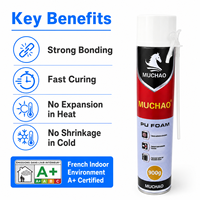 Mousse de polyuréthane MUCHAO A33 750ml à durcissement rapide, sans déformation, pour cadres de fenêtres, joints de portes, fixation de fenêtres, panneaux décoratifs