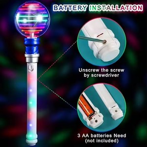 Sinh Nhật Glow Đảng 14Inch <span class=keywords><strong>LED</strong></span> Ánh Sáng Lên Ma Thuật Bóng Đồ Chơi <span class=keywords><strong>Wand</strong></span> Nhấp Nháy Cây Đũa Phép Đồ Chơi Ánh Sáng Lên Công Chúa Cây Đũa Phép Xoay Cảm Giác Đồ Chơi Quà Tặng - Product Image 5