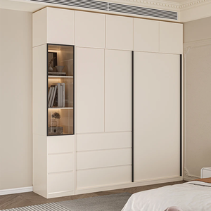 Meubles de chambre contemporains sur mesure pour toute la maison, avec rangement intelligent, dressing intégré en bois d'ingénierie blanc pur - Product Image 4