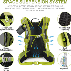 Mochila de Senderismo Personalizada de Muestra Gratuita, Mochila de Camping de 40L, Mochila de Viaje Impermeable Multifuncional de Gran Capacidad - Product Image 2