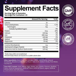 Gommose Proteiche al Siero di Latte con Creatina Monoidrato e <span class=keywords><strong>Collagene</strong></span>, Senza Zucchero, Fonte Pura di Proteine per i Muscoli - Product Image 3