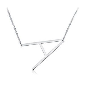 Fashion Jewelry Letter <strong>Necklaces</strong> Alphabet Initial Pendants <strong>Necklace</strong> Silver Stainless Steel <strong>Choker</strong> <strong>Necklace</strong> for <strong>Women</strong> P9027-<strong>S</strong> - Product Image 1