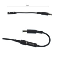 Kabel Daya DC Jantan 19.5V USB C Ke 7.4X5.0Mm untuk Laptop Dell Kabel Pengisi Daya DC