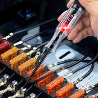 Penguji Lampu Otomatis Dua Arah untuk Mobil/RV/Kendaraan 3-48V 3-80V 5-90V Layar Digital LED Indikator Merah/Hijau Kabel Uji 2M