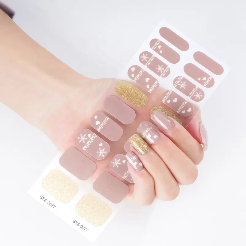 Stile coreano nuove strisce per unghie in Gel con lampada UV Gel involucri per unghie in Gel Semi stagionato adesivi per unghie con Logo di Design