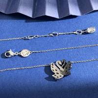 Collar de Clavícula con Colgante de Cisne en Aleación Plateada con Circonita Cúbica Zhixuan, el Mejor Regalo de Cumpleaños para Niñas, Joyería Femenina Elegante