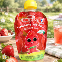 Herbruikbare fruitsap-tuitzak met draaidop, blokkeert licht & zuurstof, behoudt fruitig aroma, voorkomt lekkage, IP cartoon reliëfdruk