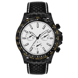 Montre chronographe en quartz personnalisée OEM, boîtier en fibre de carbone, verre saphir, étanche 50M - Product Image 4