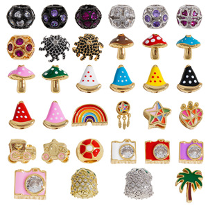 Gold-Toned Mixed Shape Jewelry Findings For <b>Bracelet</b> Making Copper Plated Geometric <b>Beads</b> And <b>Charms</b> With Dreamcatcher Star - Product Image 1