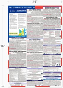 Affiche des lois du <span class=keywords><strong>travail</strong></span> fédéral et étatuel du Texas 2026, conforme à la norme OSHA, laminée, en anglais et en espagnol, lot complet - Product Image 3