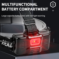 Lampe frontale LED rechargeable 800LM 30W 90 °   Lampe frontale réglable à zoom télescopique SOS pour le travail, le camping, la réparation automobile et les situations d'urgence