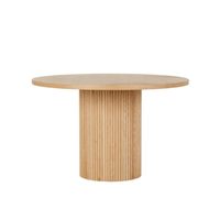 Table de salle à manger ronde en bois moderne et élégant avec design cannelé pour meubles de salle à manger pour la maison OEM Factory
