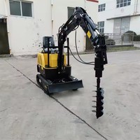 Máquina Perforadora Hidráulica de Tierra, Accesorios para Miniexcavadora, Taladro de Tierra para Montaje en Excavadora